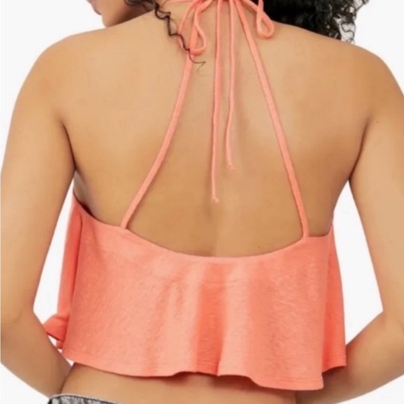 New! Free People Long Weekend Linen Blend Knit Halter Tank - Picture 4 of 11